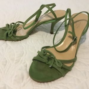 Ann Taylor Loft green suede sandles